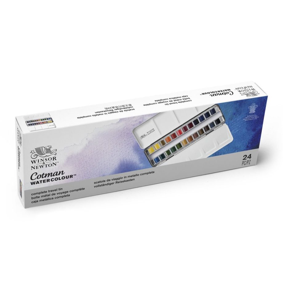 Winsor & Newton Cotman Acquarello confezione di metallo sketchers  - 24 mezzi-godet