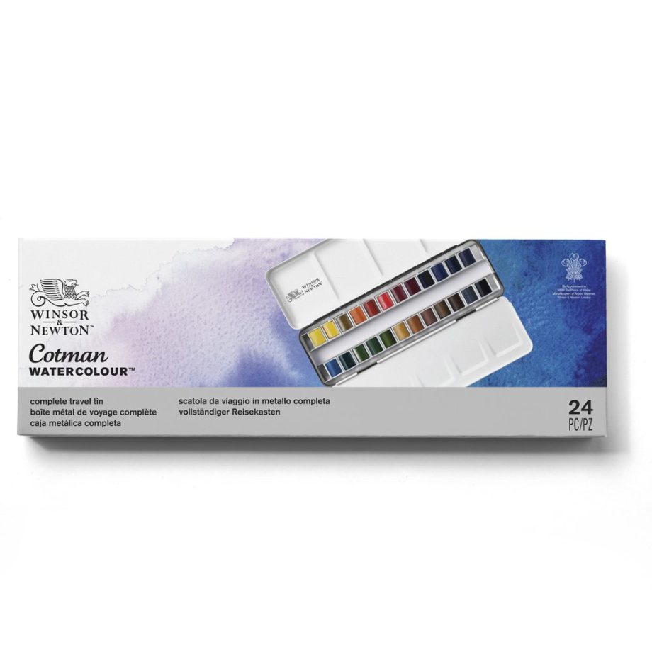 Winsor & Newton Cotman Acquarello confezione di metallo sketchers  - 24 mezzi-godet