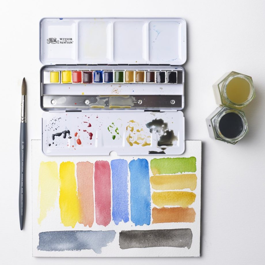 Winsor & Newton  Professional Water Colour Customizable Travel Tin - 12 Mezzi Godet (Ex Black Box)