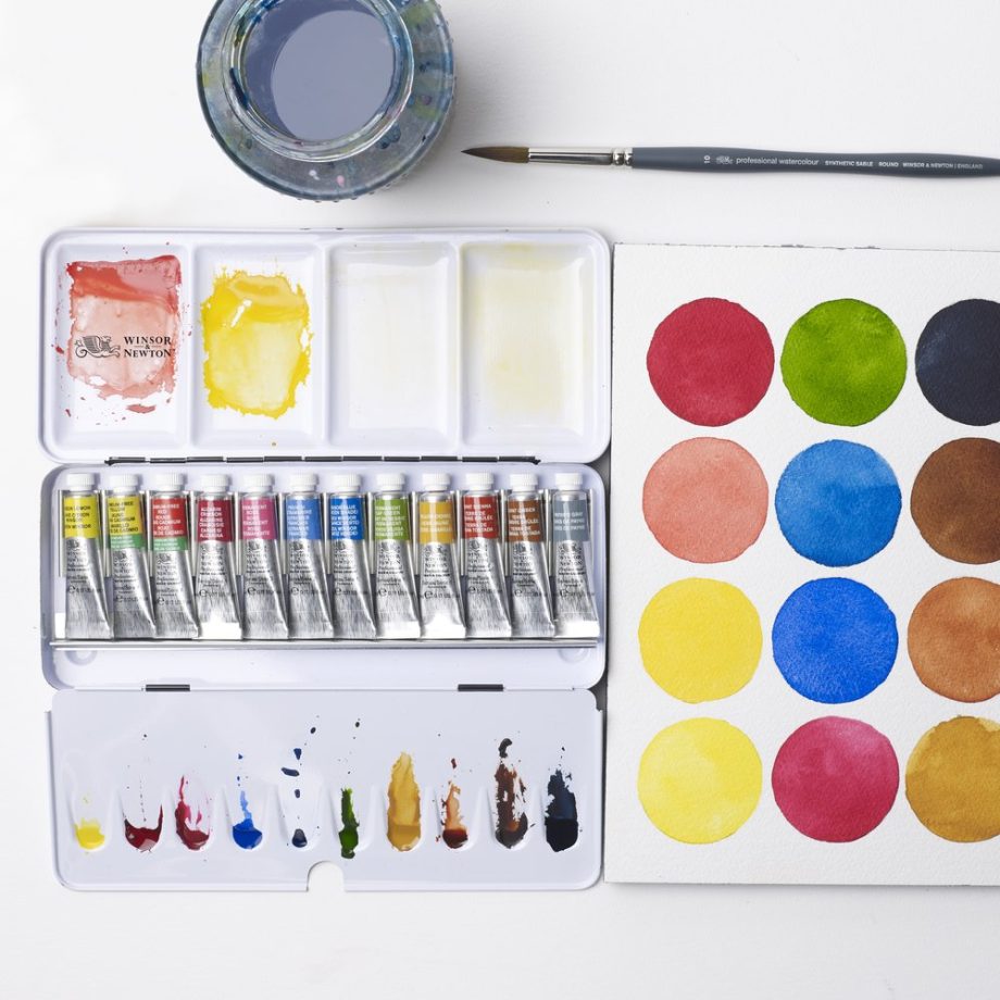 Winsor & Newton Professional Water Colour Travel Tin - 12 Tubi Da 5ml