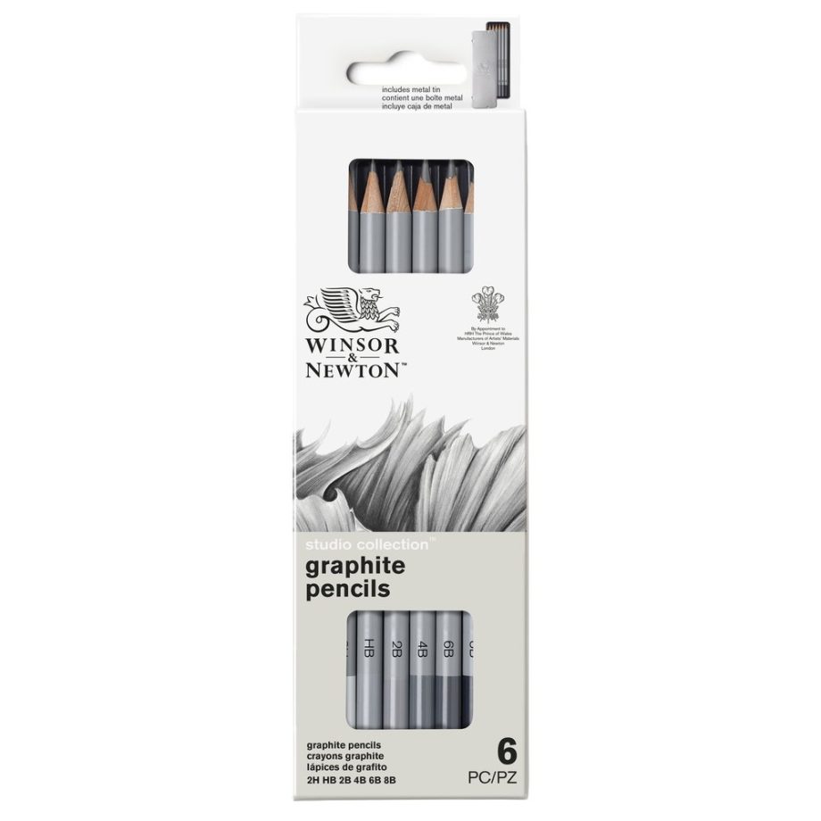 Winsor & Newton Studio Collection Scatola in metallo 6 matite grafite