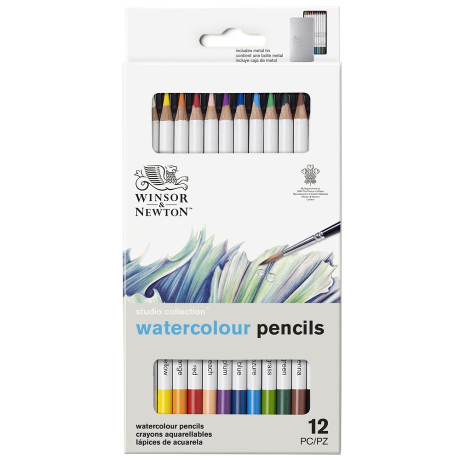 Winsor & Newton Studio Collection Scatola in metallo 12 matite acquarello