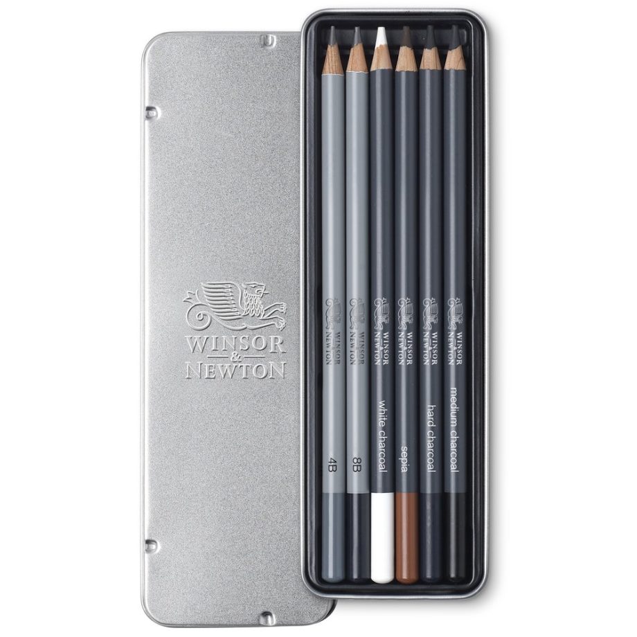 Winsor & Newton Studio Collection Scatola in metallo 6 matite da schizzo