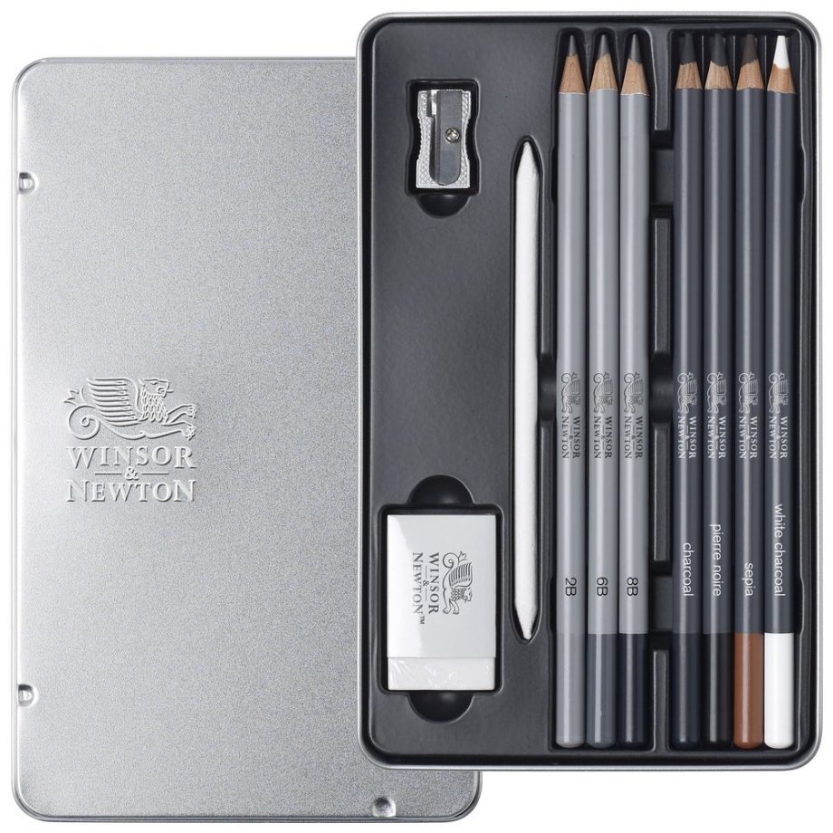 Winsor & Newton Studio Collection Scatola in metallo 10 pezzi per schizzo