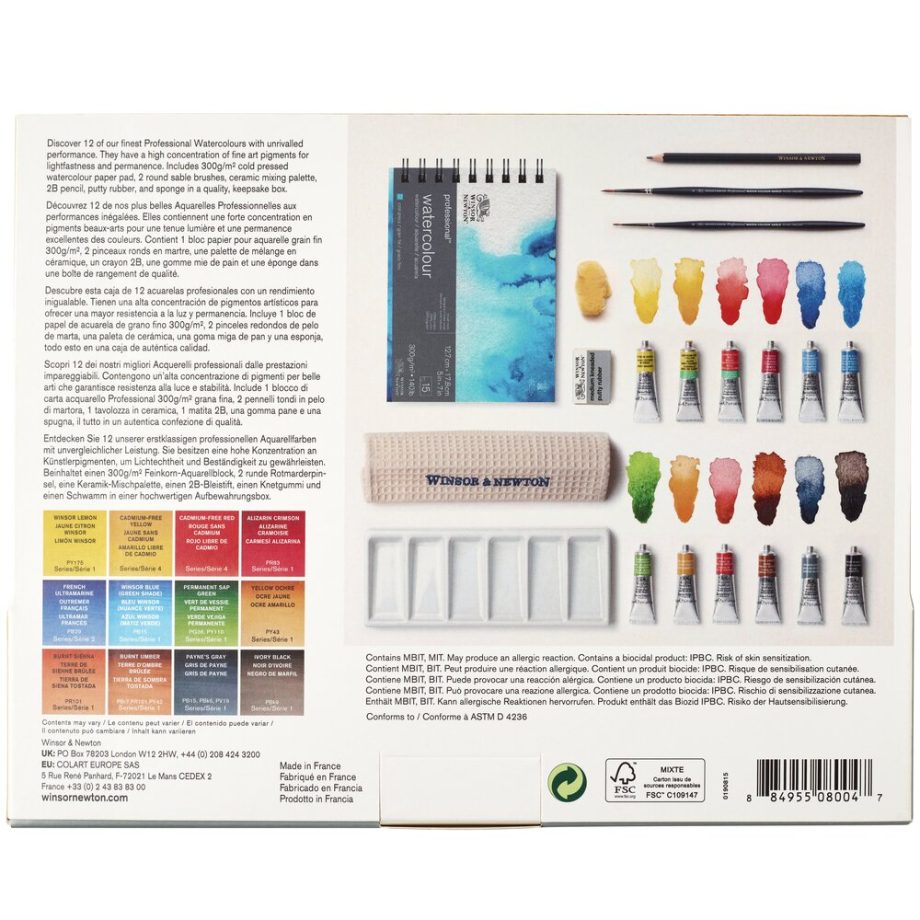 Winsor & Newton  Professional Watercolour Confezione Studio Case Tubi