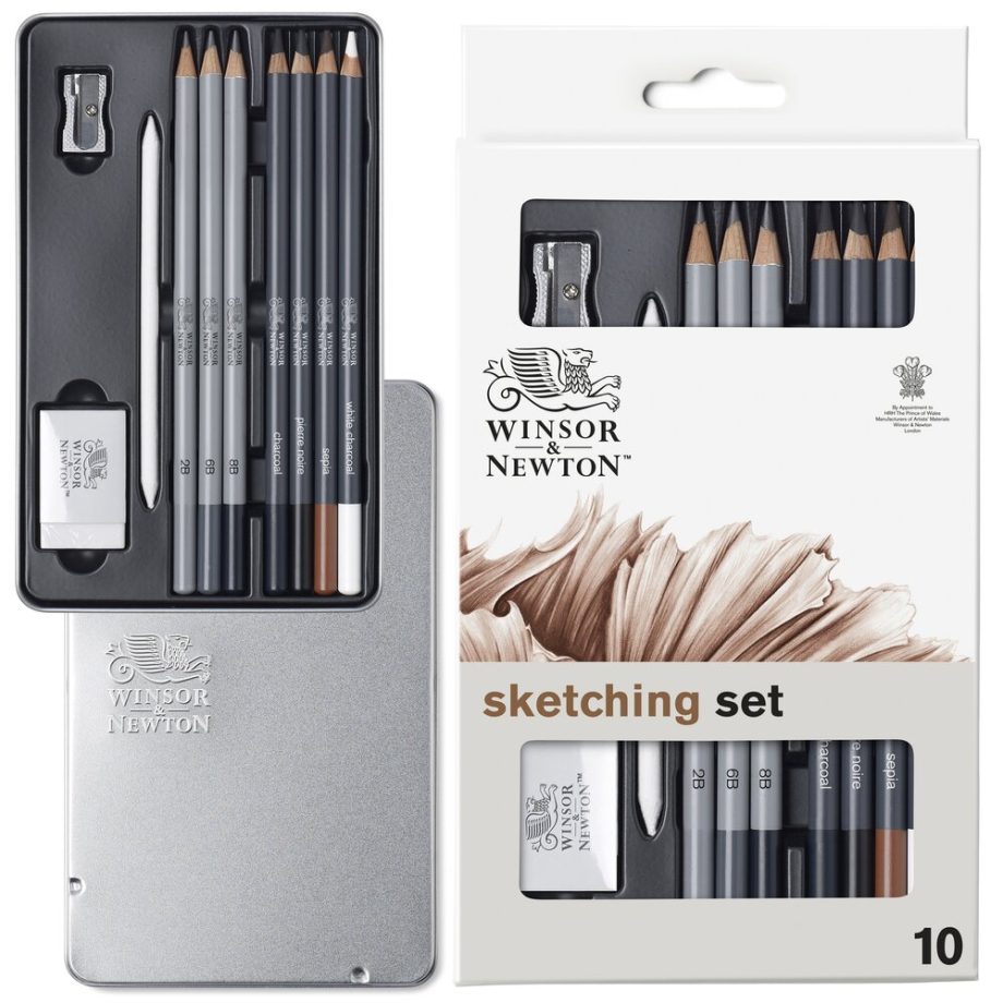 Winsor & Newton Studio Collection Scatola in metallo 10 pezzi per schizzo