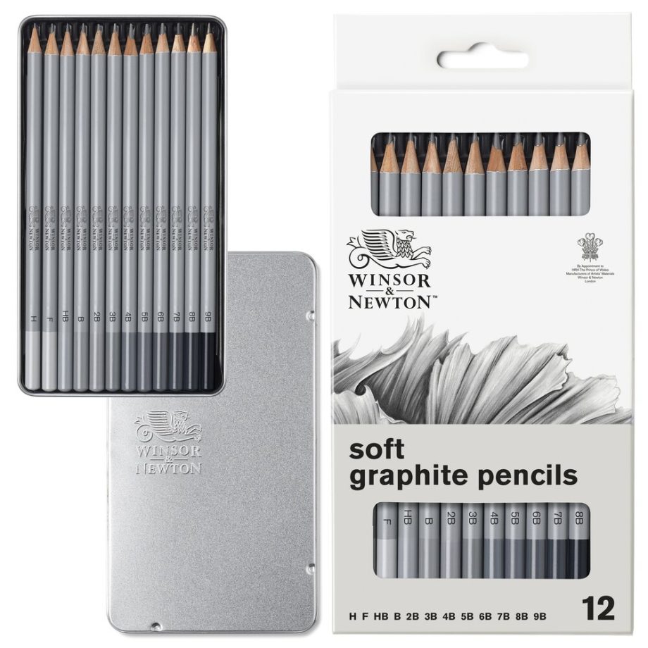 Winsor & Newton Studio Collection - Scatola in Metallo 12 Matite Grafite (Blister)