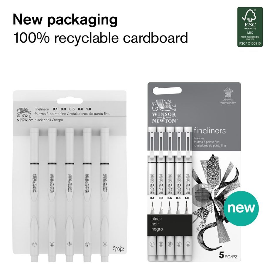 Winsor & Newton Fineliner nero punta Assortment Set