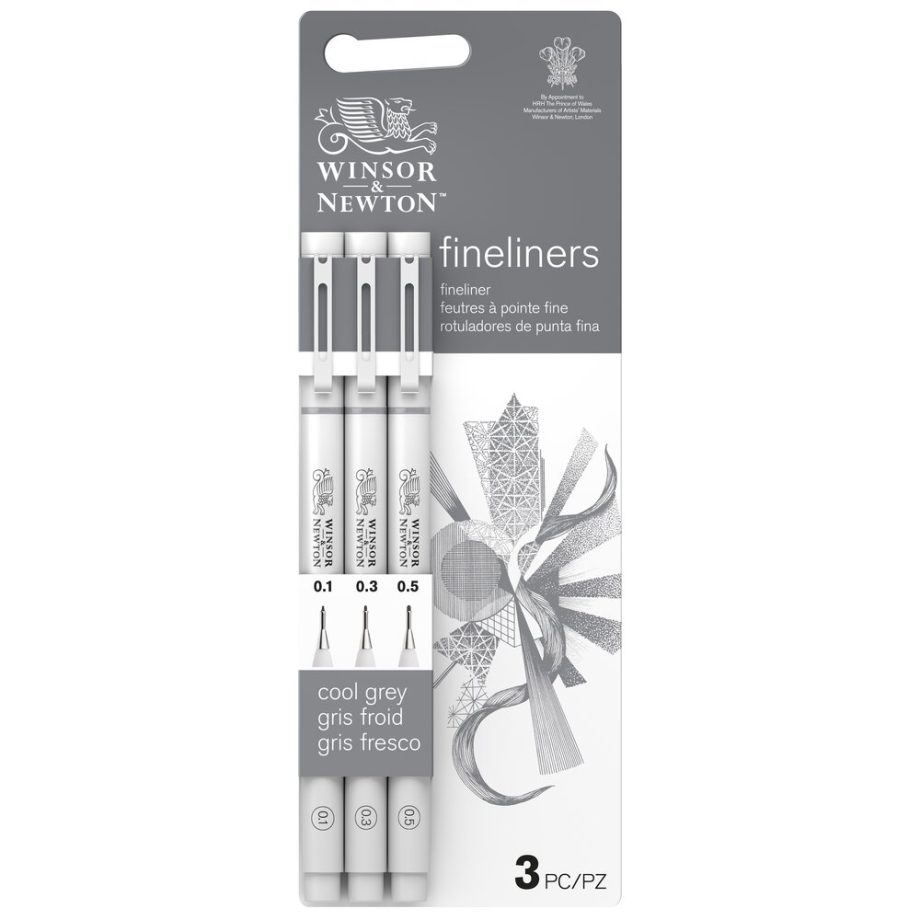 Winsor & Newton Fineliner Grigio Freddo Set x 3 Ast