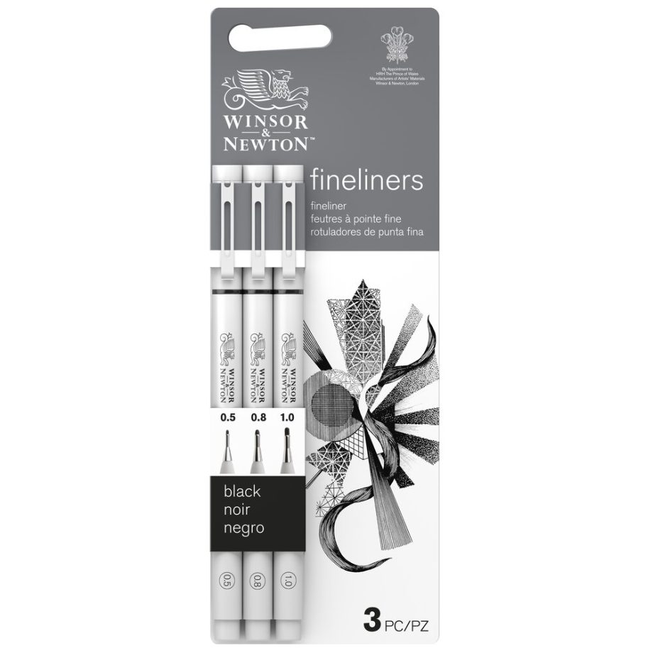 Winsor & Newton Fineliner Nero x3 (0.5-0.8-1.0mm)