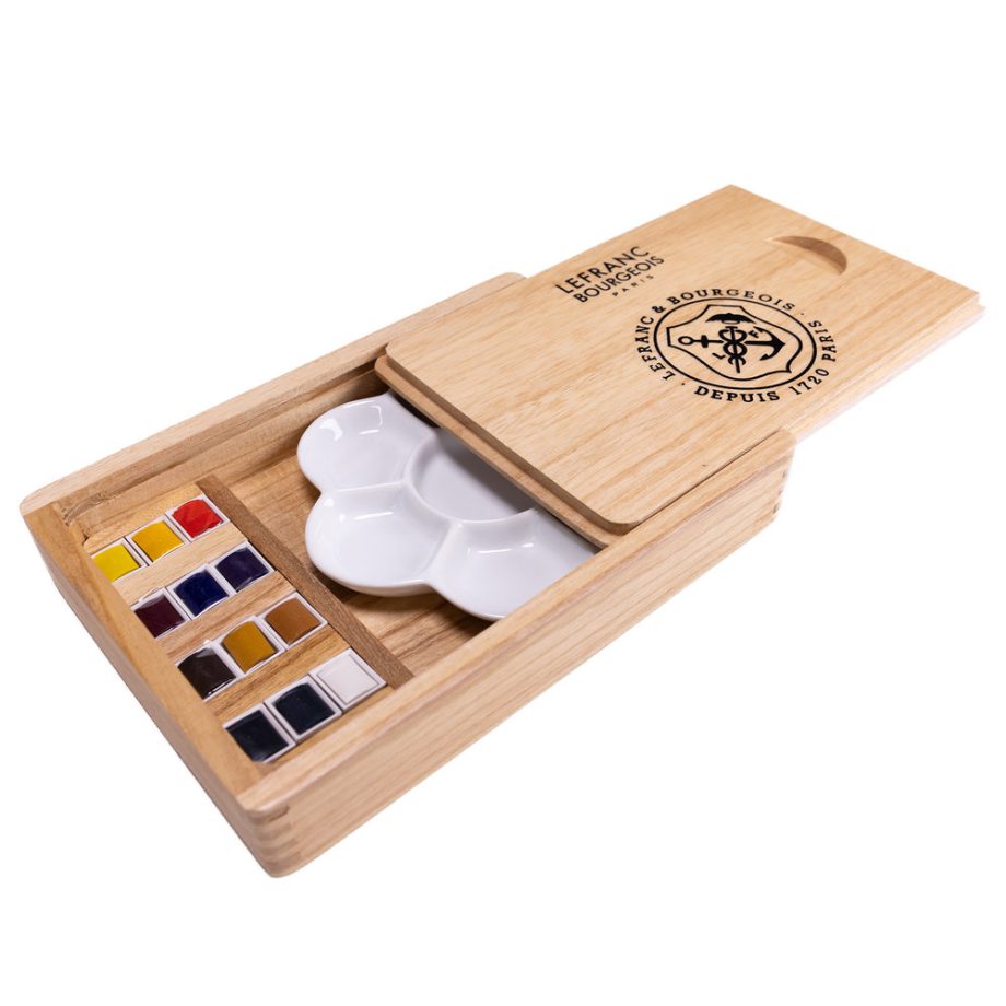 Lefranc Bourgeois Acquarello Fine - Confezione Legno 12 Mezzi Godet