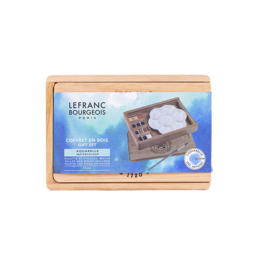 Lefranc Bourgeois Acquarello Fine - Confezione Legno 12 Mezzi Godet