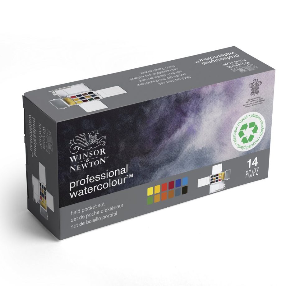 Winsor & Newton Professional Water Colour Field Set - Set Per Esterno - 14 Mezzi Godet