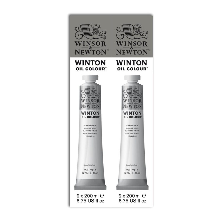 Winsor & Newton Olio Winton- set 2 tubi 200ml Biano di Titanio