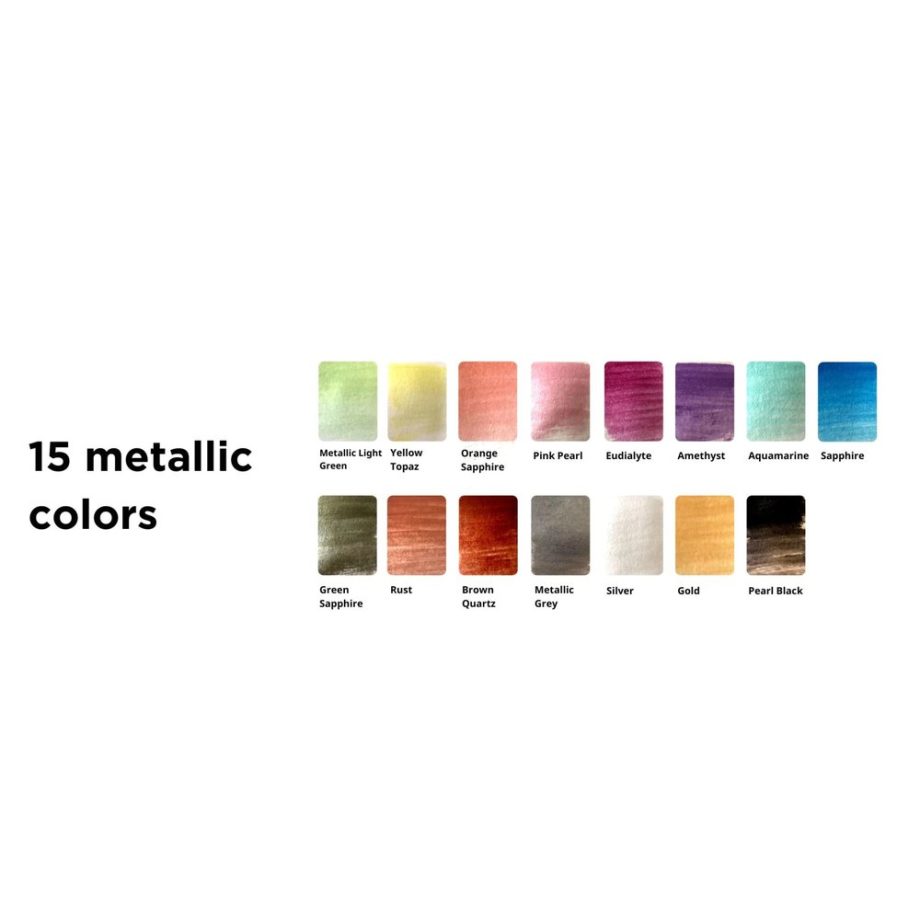 Viviva Godet Acquarello - Set Metallico - 16 Colori