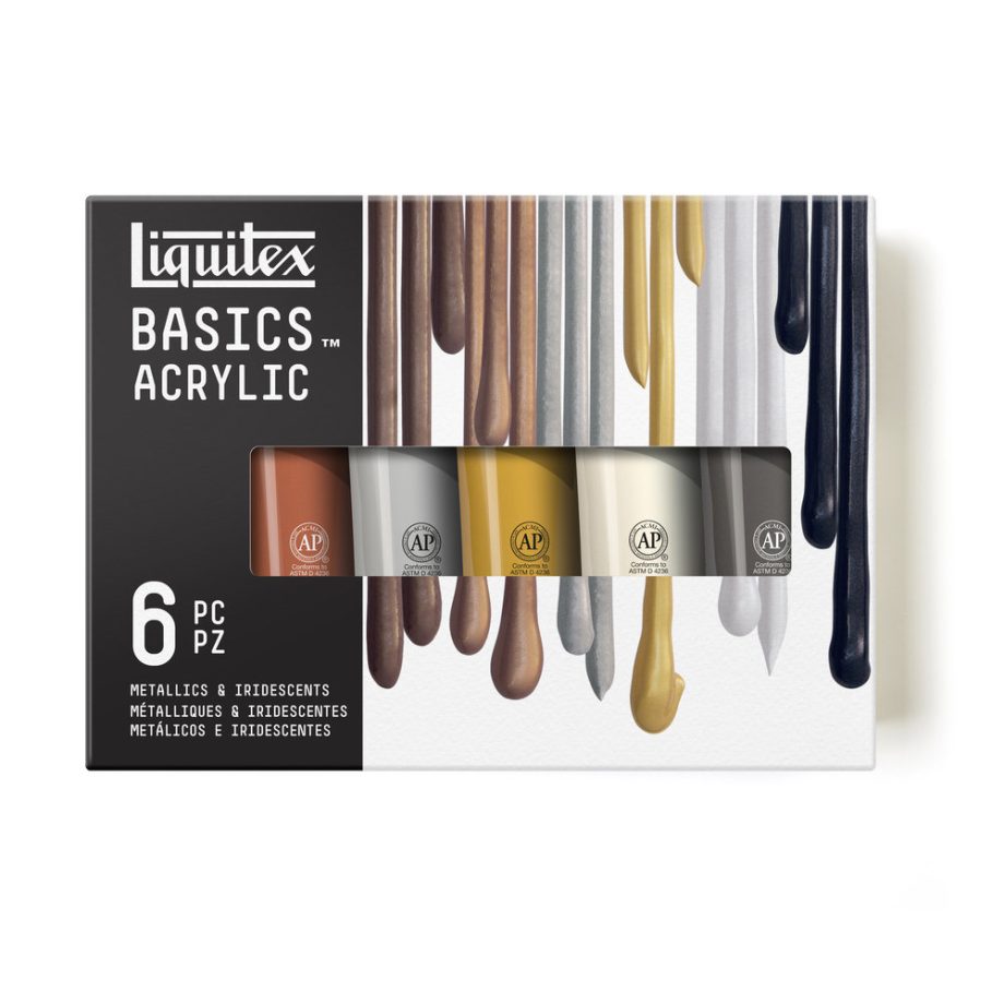 Liquitex Basics Acrylic - 6x118ml colori metallici e iridescenti