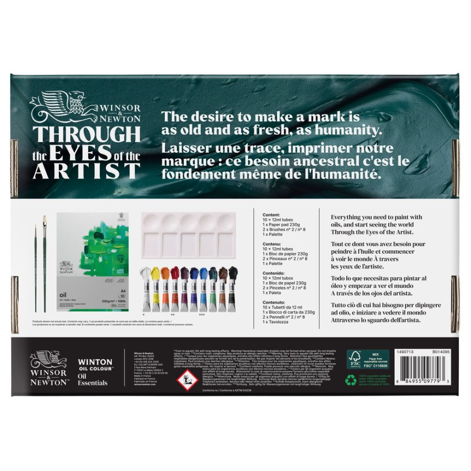 Winsor & Newton Olio Winton Set 10x12ml + Carta + Acc.