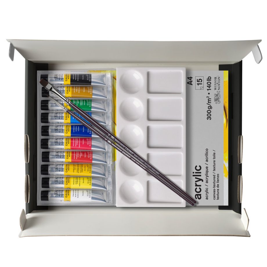 Winsor & Newton Acrilico Galeria Set 10x12ml + Carta + Acc.