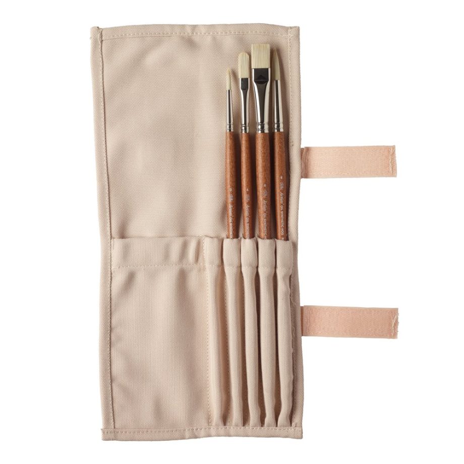 Winsor & Newton Artists' Synthetic Hog Brushes for Oil Colours 4 Pack