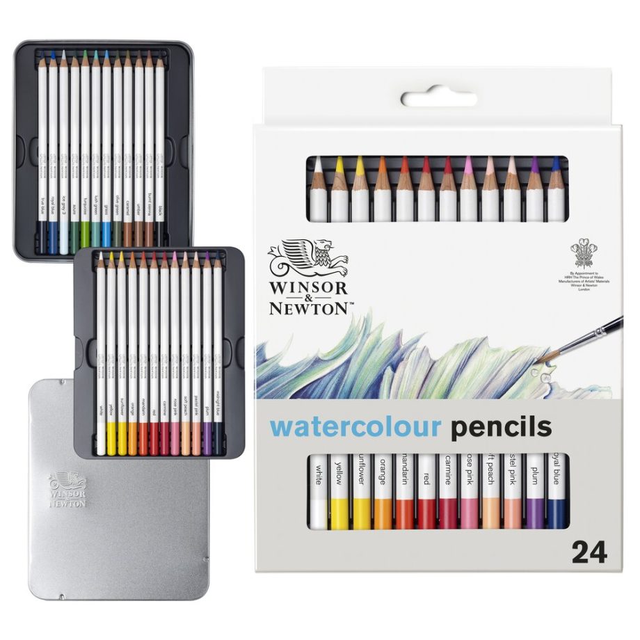 Winsor & Newton Studio Collection Scatola in metallo 24 matite acquarello