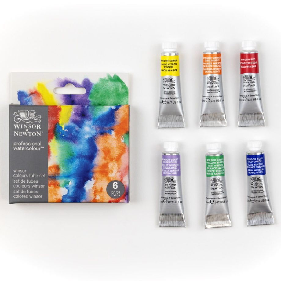 Winsor & Newton Professional Watercolour Set Tubi 6x5ml Colori Winsor