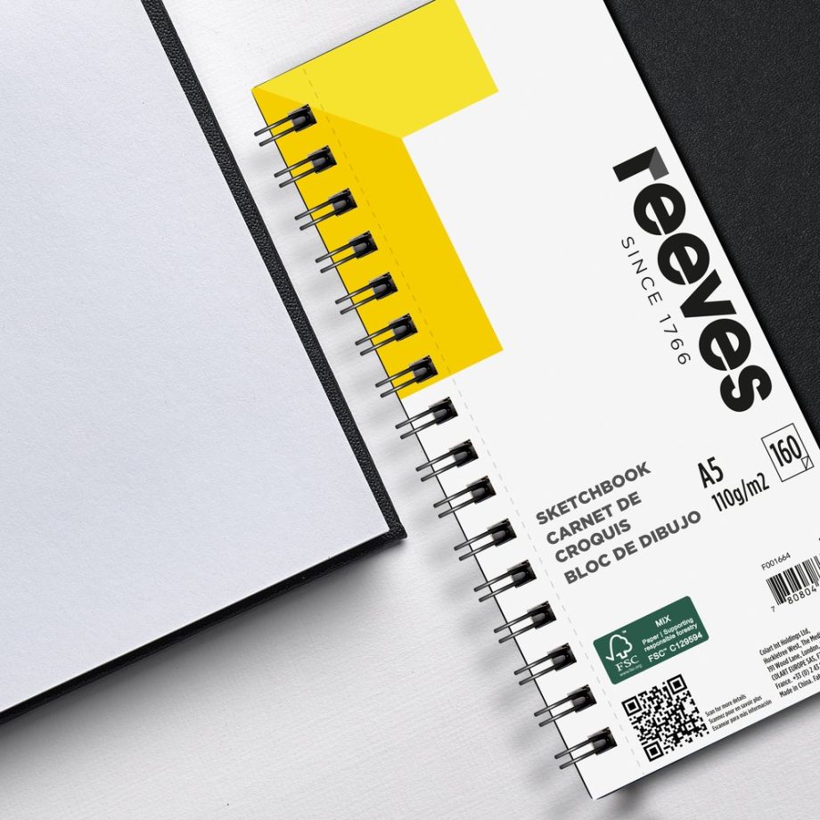 reeves Blocco Carta Per Schizzo Spirale A5