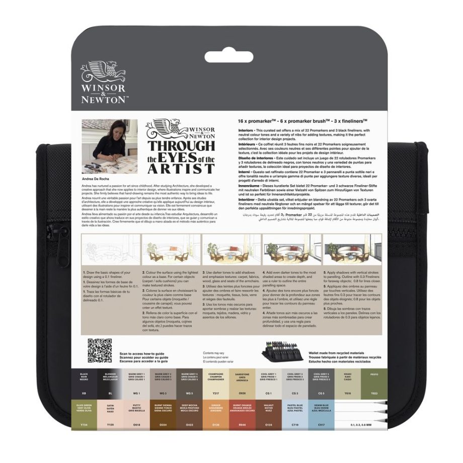 Winsor & Newton Promarker Set Misto Interior Design - Astuccio