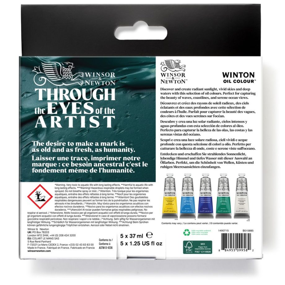 Winsor & Newton Winton Olio Set Tubi 5x37ml Colori Paesaggi Marini