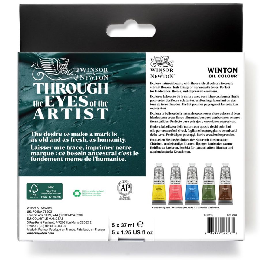 Winsor & Newton Winton Olio Set Tubi 5x37ml Colori Arte Botanica