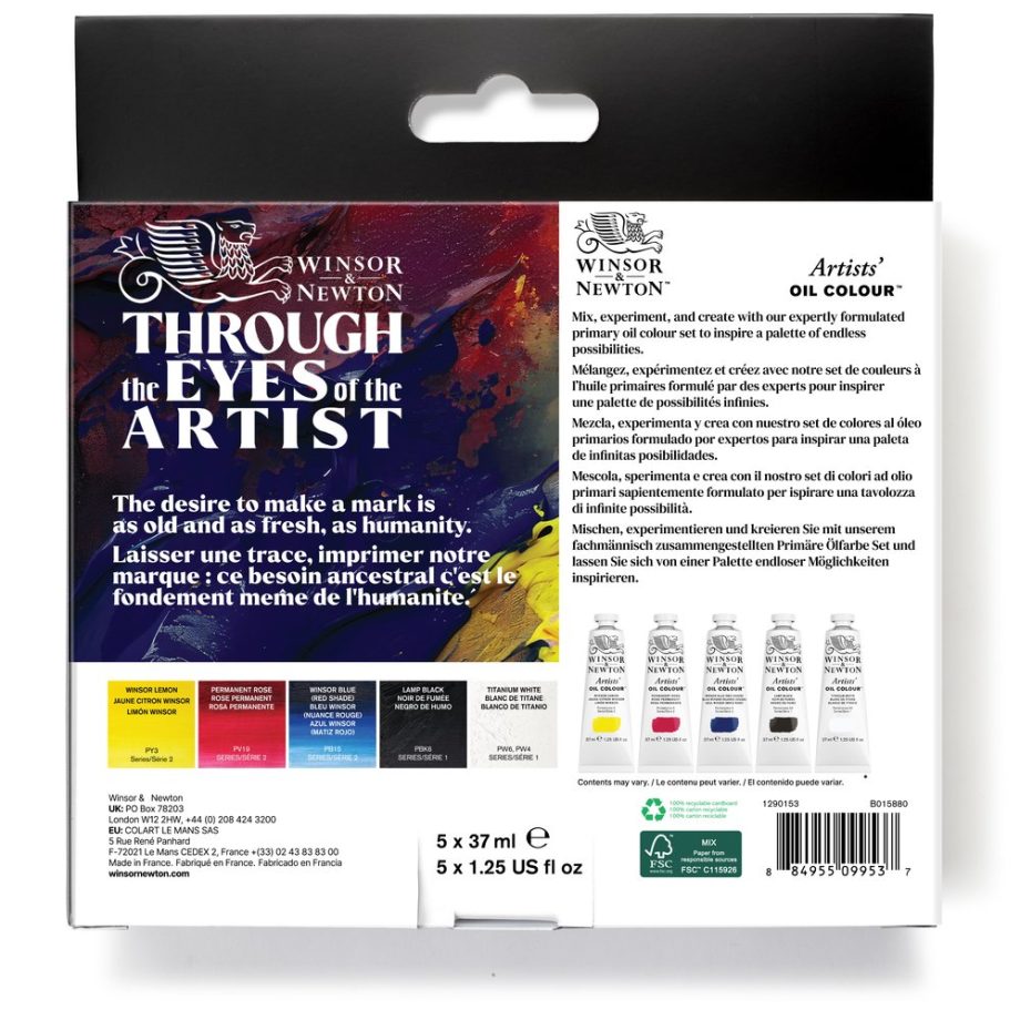 Winsor & Newton Artists Olio Set Tubi 5x37ml Colori Primari