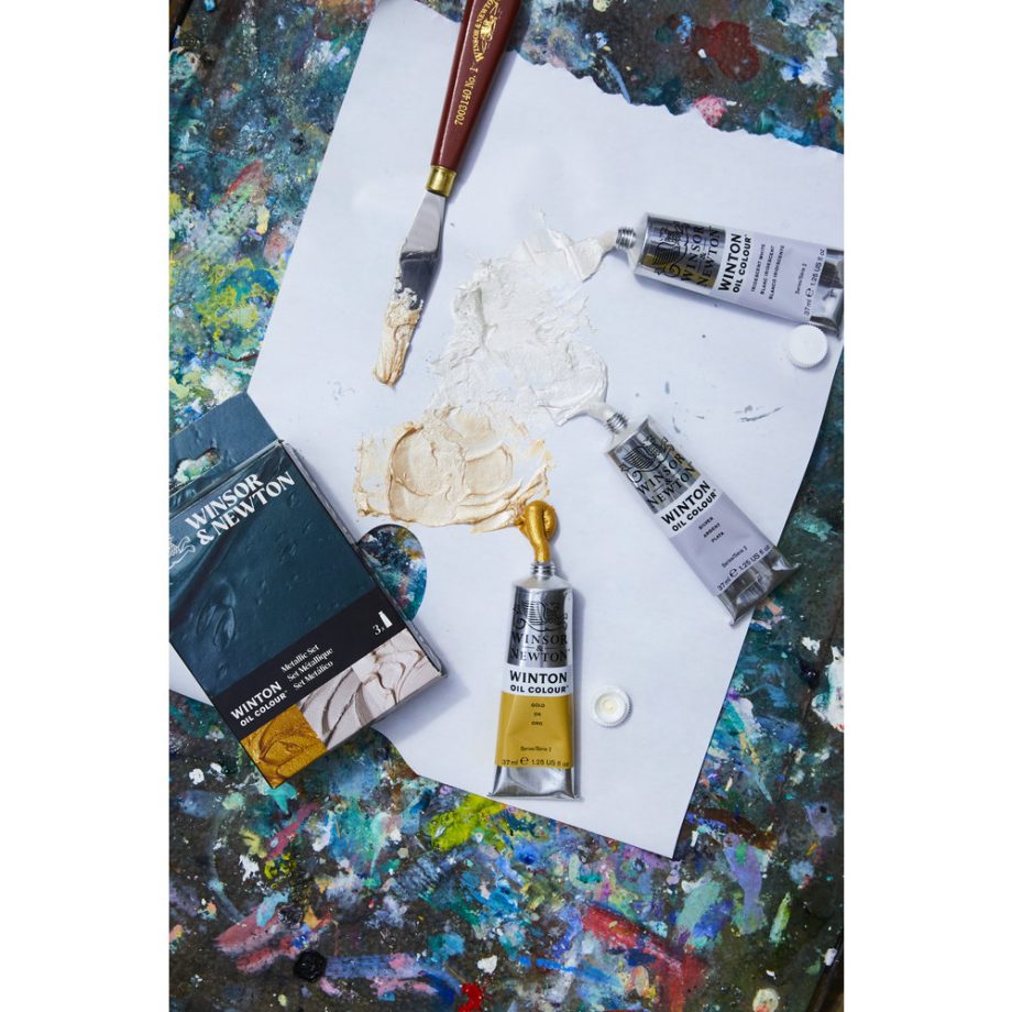 Winsor & Newton Winton Olio Set Tubi 3x37ml Colori Metallici