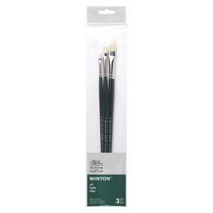 Winsor & Newton Set 3 Pennelli Winton V1 - Manico Lungo