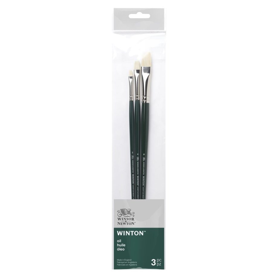 Winsor & Newton Set 3 Pennelli Winton V1 - Manico Lungo