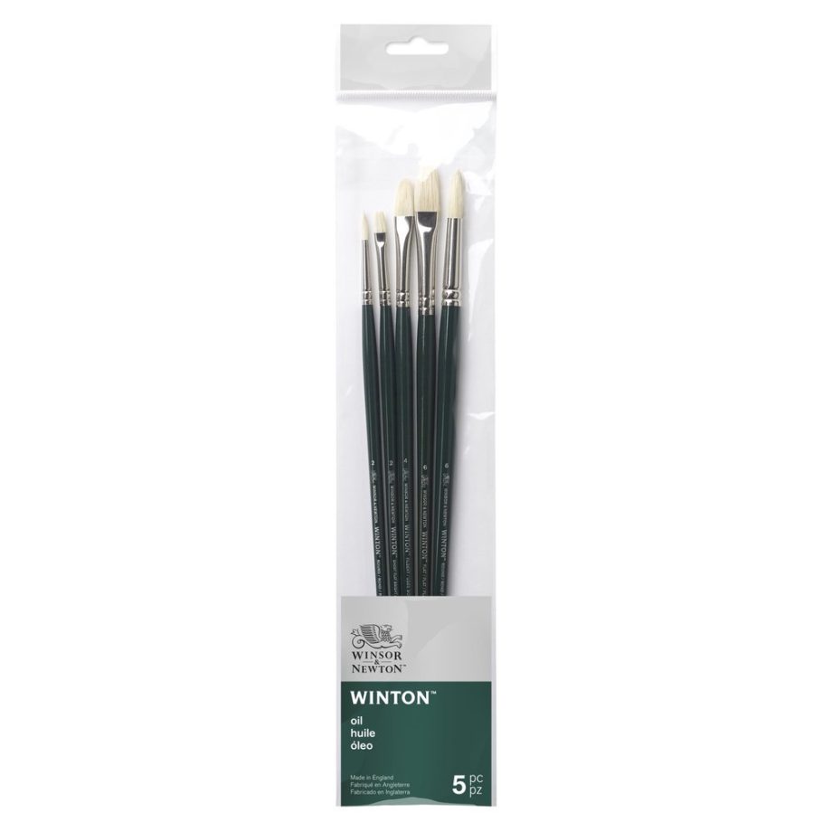 Winsor & Newton Set 5 Pennelli Winton V1 - Manico Lungo