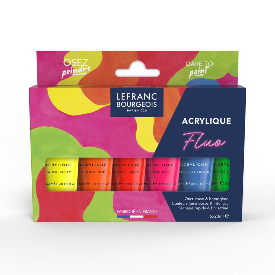 Lefranc Bourgeois Acrilico Fine Set Fluo 6x20ml