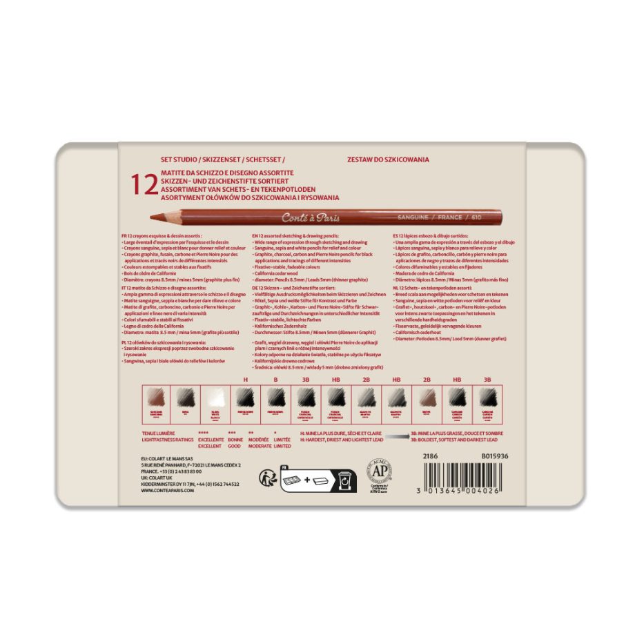 Conté à Paris Confezione 12 Matite Per Schizzo