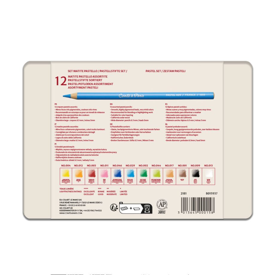 Conté à Paris Matite Pastello Scatola Metallo X12