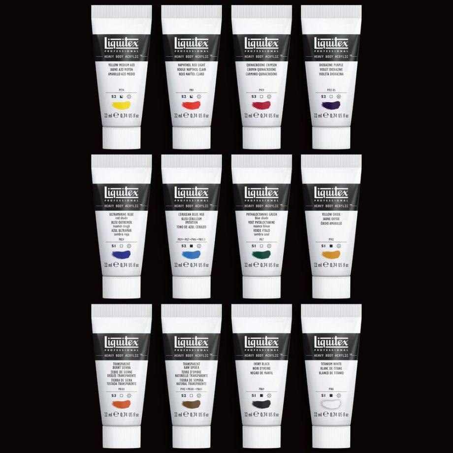 Liquitex Acrilico Heavy Body Set 12x22ml Colori Essenziali