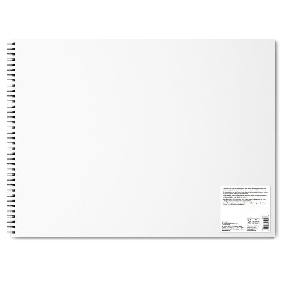 Winsor & Newton Carta Disegno - Blocco A Spirale Grana Fine 150G - 45,7 x 61,0 cm  - 25 Fogli