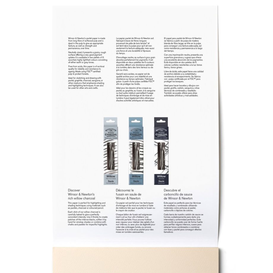 Winsor & Newton Pastello Blocco 160G - A4 - 24 Fogli - 6 Colori Terre