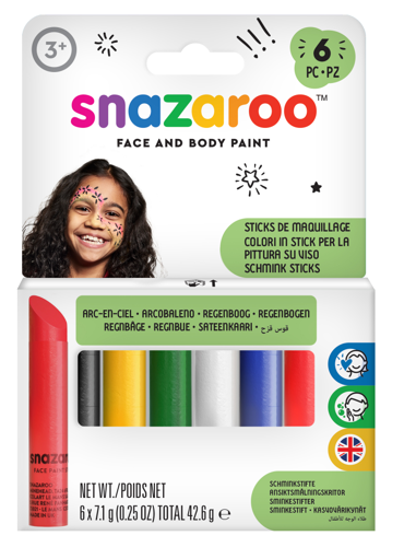 Snazaroo Unisex Facepaint Sticks - Set of 6 - Nordic