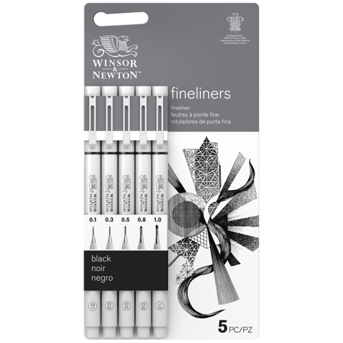 Winsor & Newton Fineliner nero punta Assortment Set