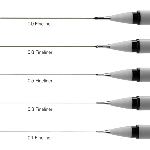 Winsor & Newton Fineliner nero punta Assortment Set