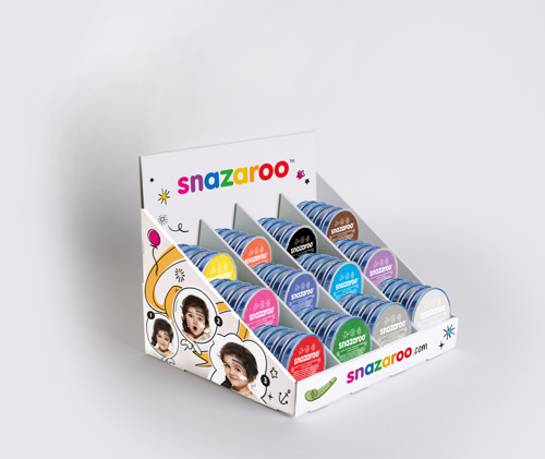 Espositore da banco Snazaroo con 60 fard