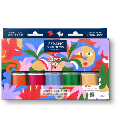 Lefranc Bourgeois Set Acrilico Fine Leona Rose 5x80ml