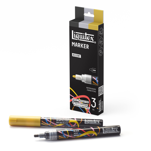 Liquitex Marker 3 x 2mm - Set 2 Accento
