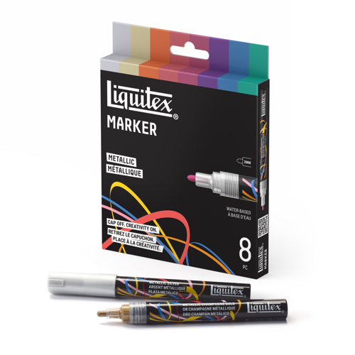 Liquitex Marker 8 x 2mm - Set 4 Colori Metallici