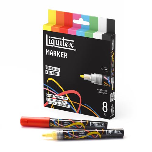 Liquitex Marker 8 x 2mm - Set 1 Colori Essenziali