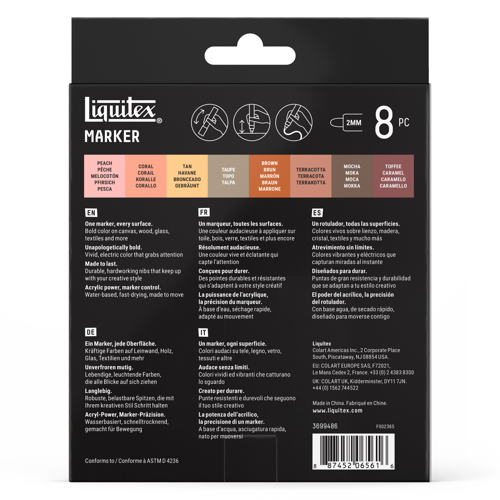 Liquitex Marker 8 x 2mm - Set 3 Ritratto