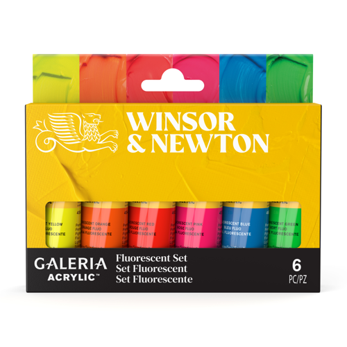 Winsor & Newton Galeria Acrilico Set 6x20ml Colori Fluo